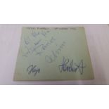 POP MUSIC, signed album page by The Rattles, three signatures (first names only), 4.5 x 4, VG