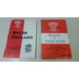 RUGBY UNION, programmes for Wales v England, complete run from 1959 to 2017, also Investec Challenge