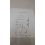 CRICKET, signed album page by Nottinghamshire 1927, 11 signatures inc. Carr, Payton, Staples,