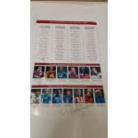 FOOTBALL, signed 1998 PFA dinner menu, by ten attendees, inc. Stiles, Bergkamp, Owen (twice),