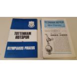 FOOTBALL, Tottenham Hotspur European home programmes, 1961-1985, inc. finals & semi-finals, G to VG,