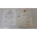 ATHLETICS, programme & dinner menu for AAA v Cambridge University (1935), previously the property of