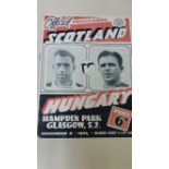 FOOTBALL, programme, Scotland v Hungary, 8th Dec 1954, played at Hampden Park, fold, G