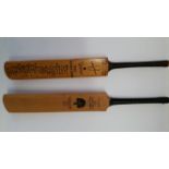 CRICKET, two Gunn & Moore miniature cricket bats, one made from the George Parr tree; the other with