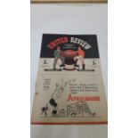 FOOTBALL, programme, Manchester United v Sunderland, 6th March 1948, score and team changes to field