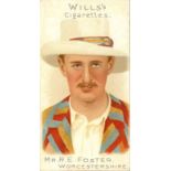 WILLS, Cricketers 1901, inc. Derbys (2), Worcs (2), Leicester, Notts, Middlesex etc., FR (1) ow G to