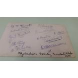 CRICKET, signed album page by Yorkshire 1910, 11 signatures, inc. Hirst, Rothery, Drake, Watson,
