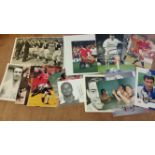 FOOTBALL, signed photos, inc. Best, Keane, Beckham, Sheringham, Solsjaer, Greaves etc., 6 x 8 &