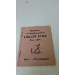 CRICKET, booklet, Richards' Nottinghamshire Cricket Guide for 1928, VG