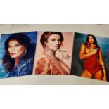 CINEMA, James Bond, signed colour photos, Barbara Bach, Jane Seymour & Maud Adams, 8 x 10, EX, 3