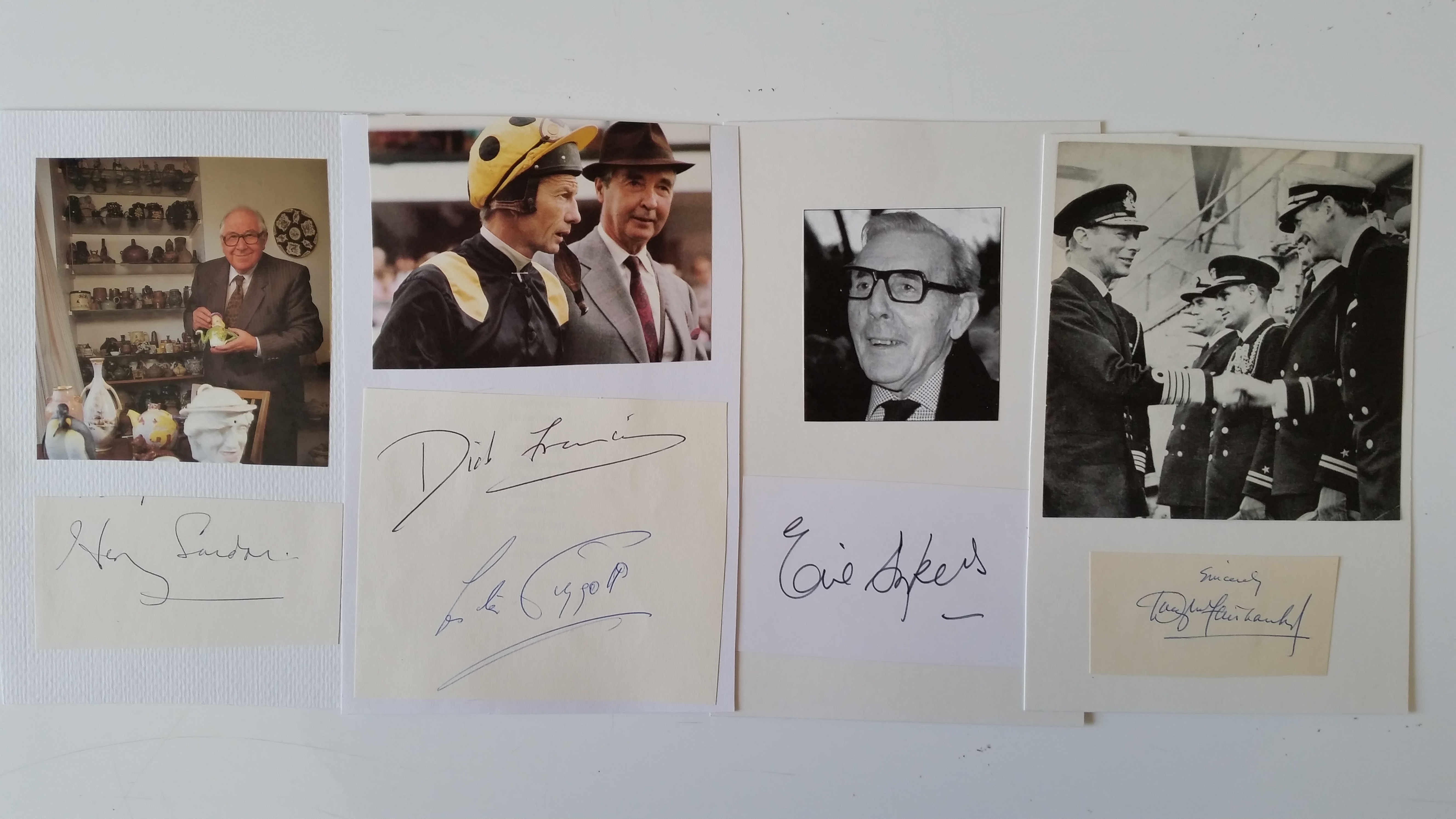 ENTERTAINMENT, signed pieces etc., inc. Eric Sykes, Dick Francis, Lester Piggott, Lester Howard, - Image 2 of 2