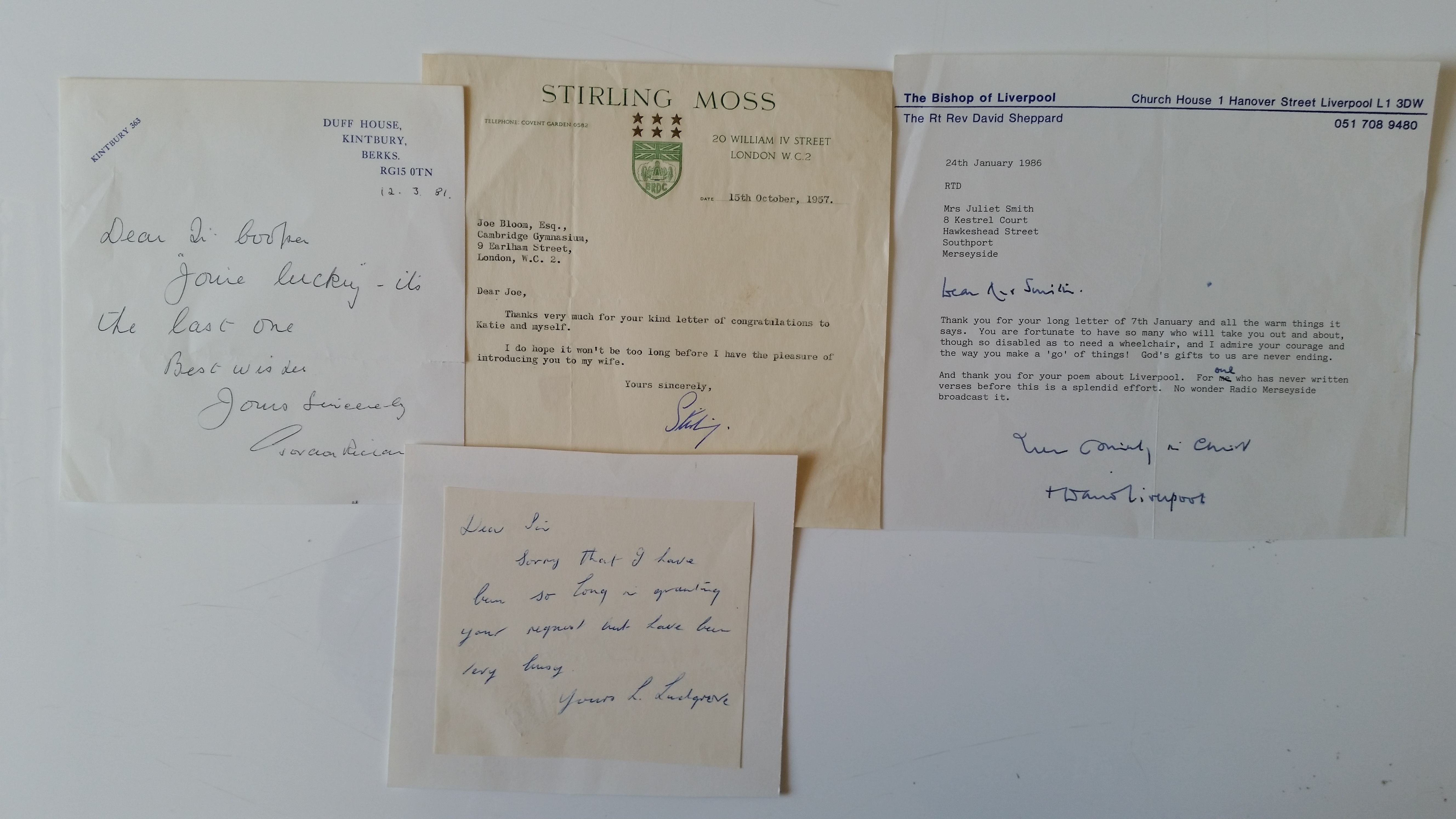 SPORT, signed letters, inc. Geoff Boycott, Davod Sheppard, Lord Harris, Emile Griffiths, Stirling - Image 2 of 2