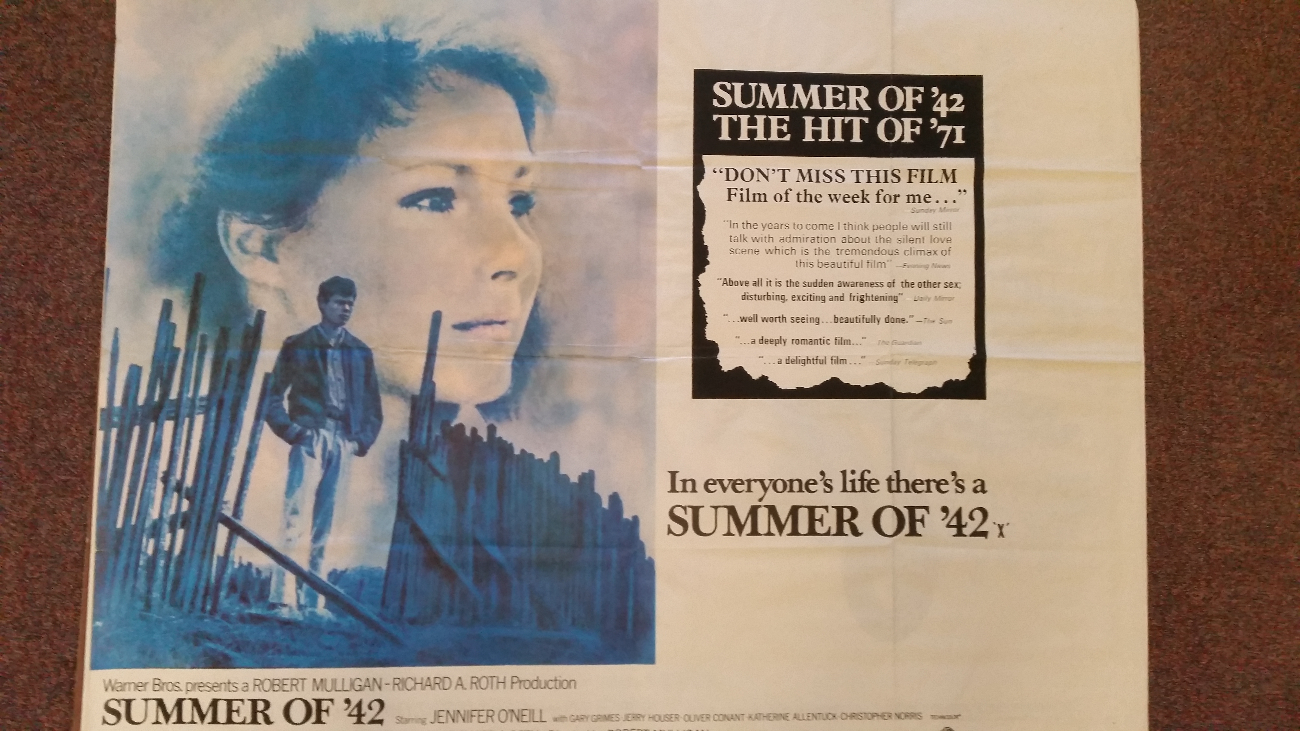 CINEMA, posters, inc. Summer of 42, For Pete's Sake, Living Free, Bloody Mama, mainly 40 x 30,