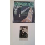 CINEMA, Frankenstein, signed postcard by John Boles, to lower white border, overmounted beneath