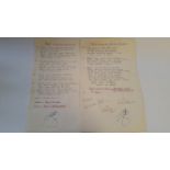 POP MUSIC, signed lined pages by Gerry & The Pacemakers (3, two by Gerry only) and Freddie & the