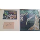 CINEMA, Frankenstein, signed album page by Colin Clive, overmounted beneath reprint of original