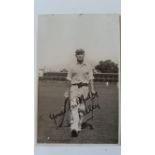 CRICKET, signed postcard by Ben Lilley, full-length walking out to bat for Nottinghamshire, VG