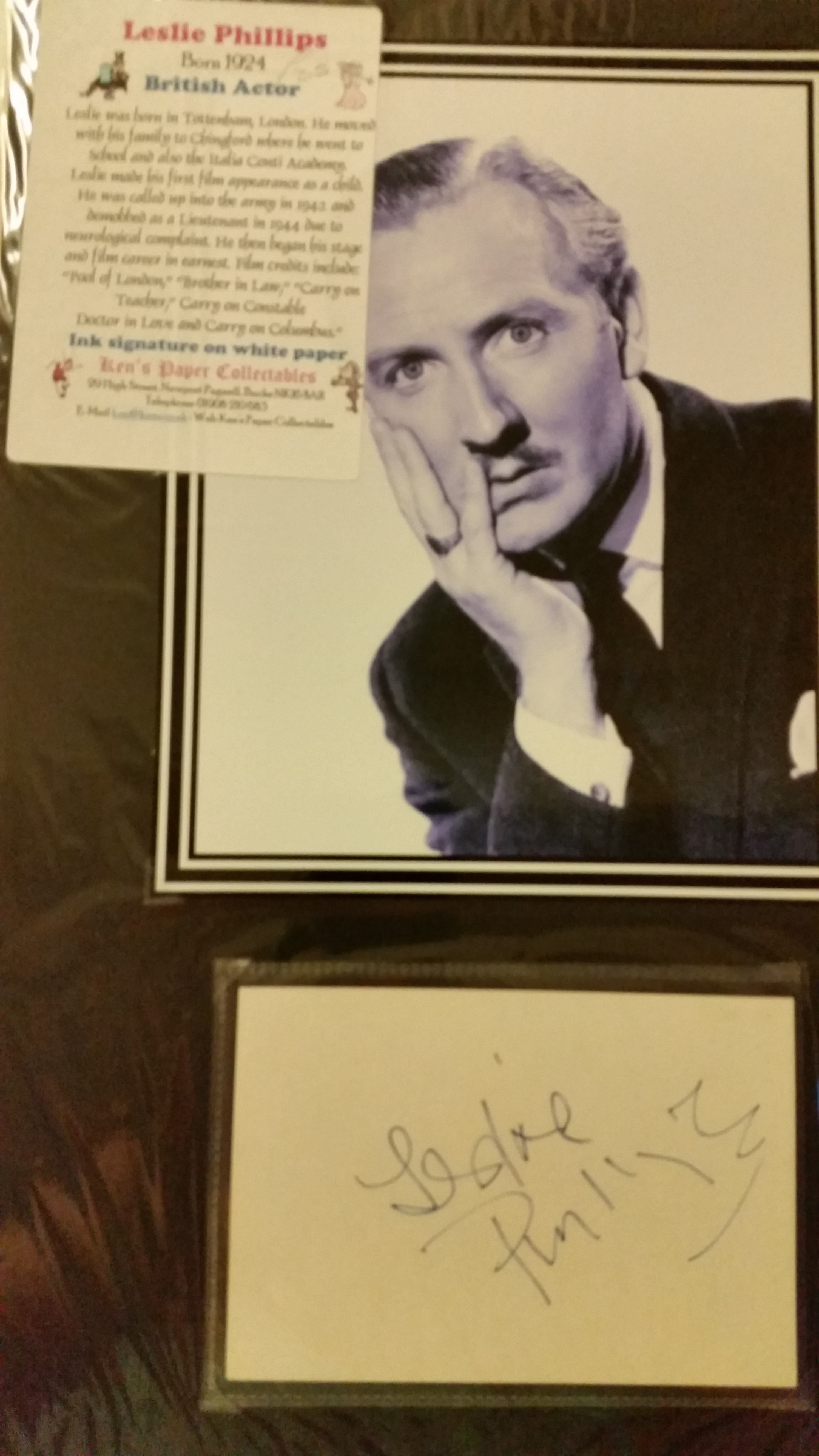 ENTERTAINMENT, signed album pages, inc. Eddie Cantor, Leslie Phillips, Fredric March & Michael - Image 3 of 8