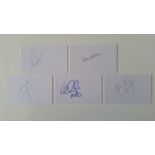 TELEVISION, Peaky Blinders, signed white cards by Cillian Murphy, Tom Hardy, Helen McCrory, Sam
