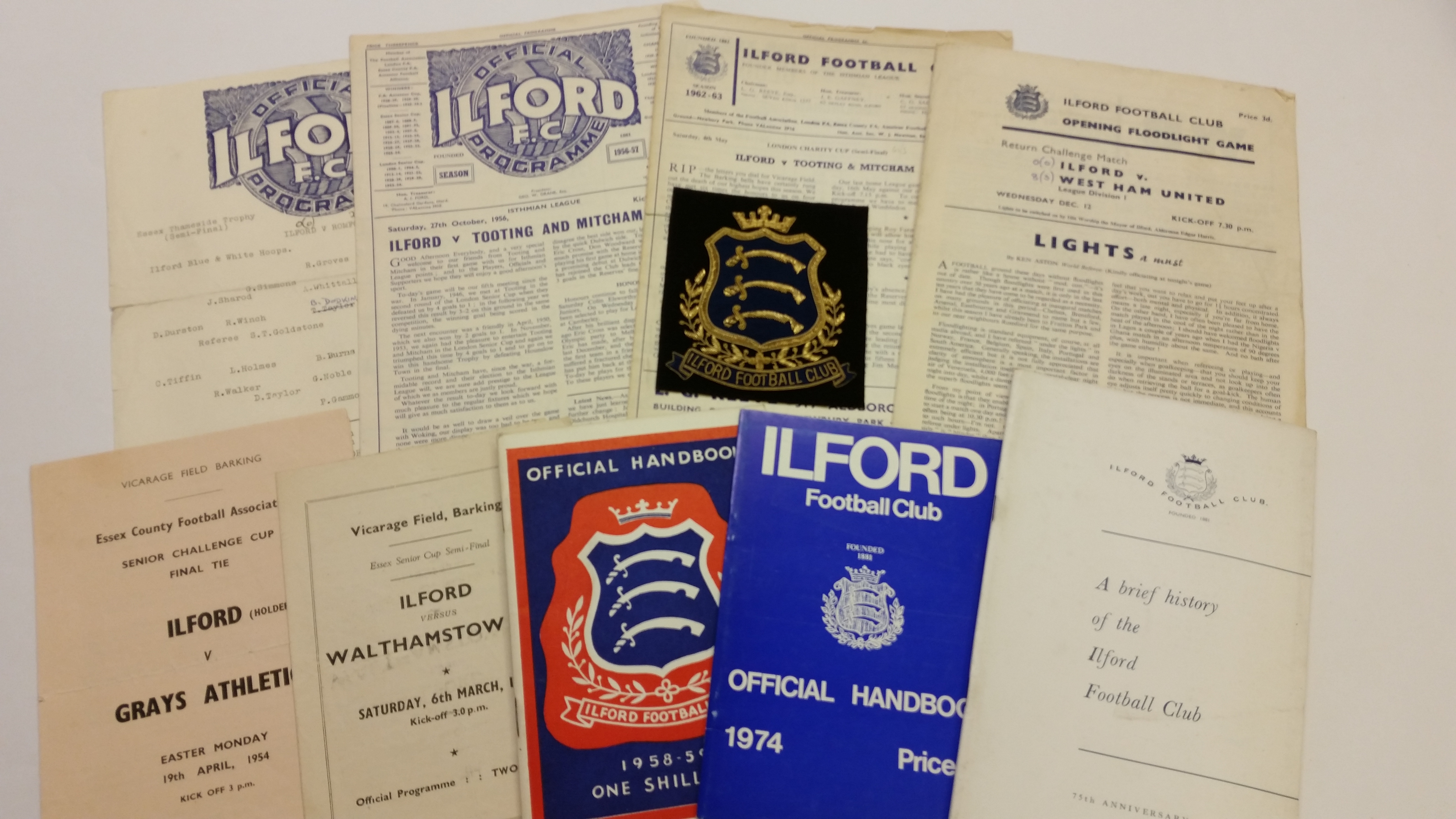 FOOTBALL, Ilford selection inc. programmes, (5), v Walthamstow & Barking, ES Cup Semi & Final