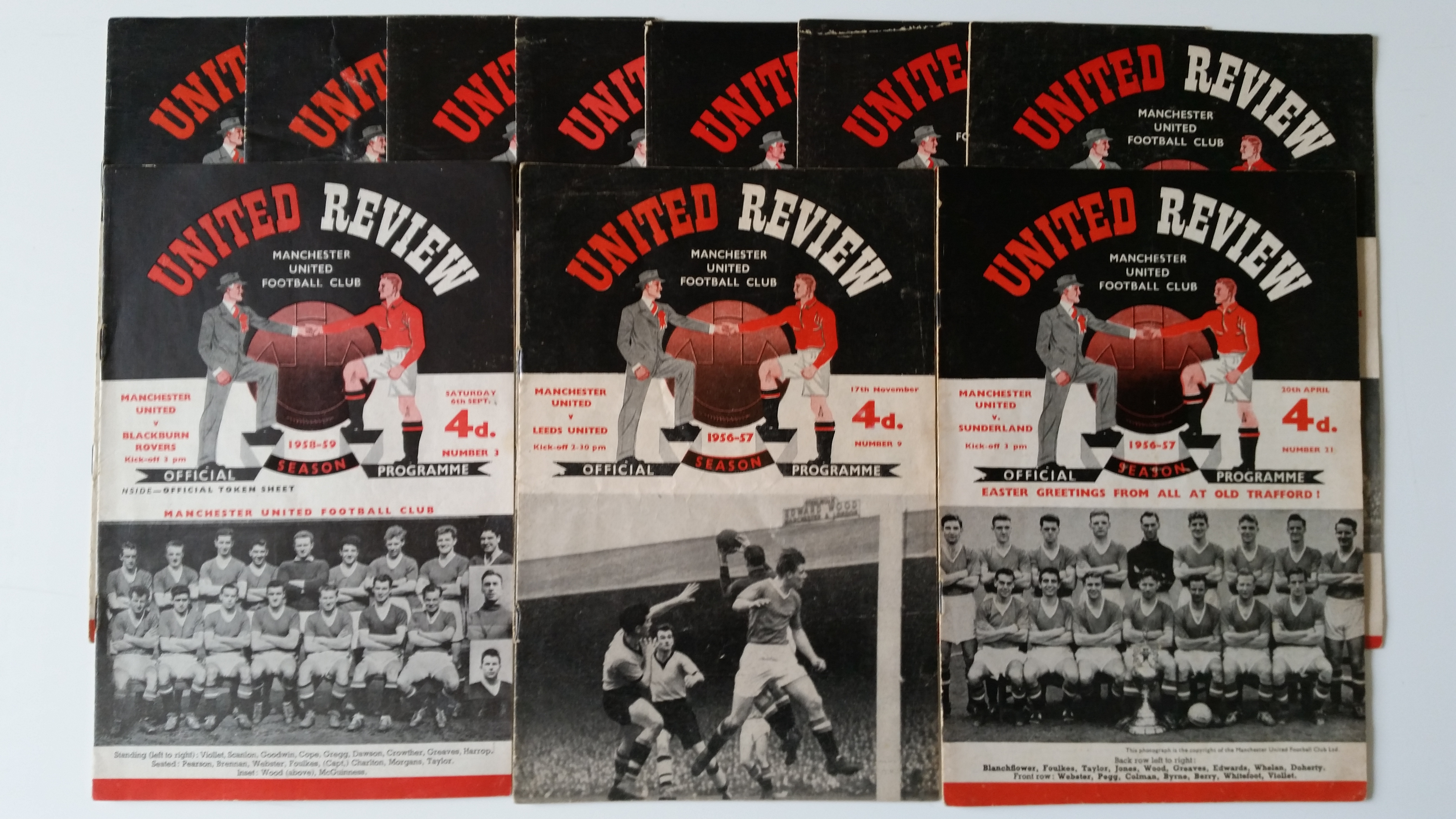 FOOTBALL, Manchester United home programmes, inc. Sunderland, Leeds United, Real Madrid, Borussia