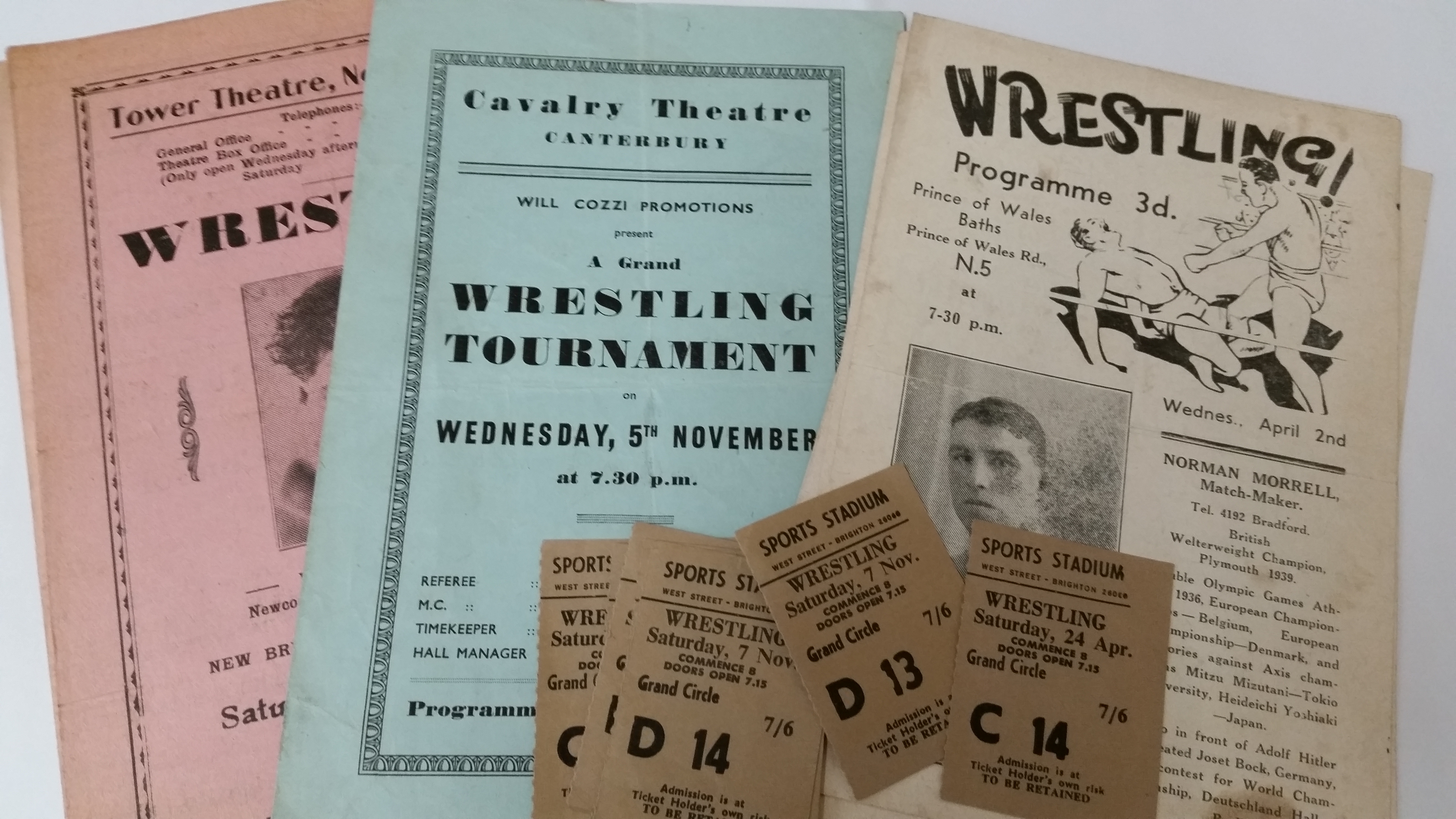 WRESTLING, selection, inc. 1944/5 programmes (6), Brighton (2), Canterbury (1), London (3); Brighton