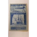 FOOTBALL, Portsmouth home programme v Sunderland, 8 Oct 1938, no writing, fold, G