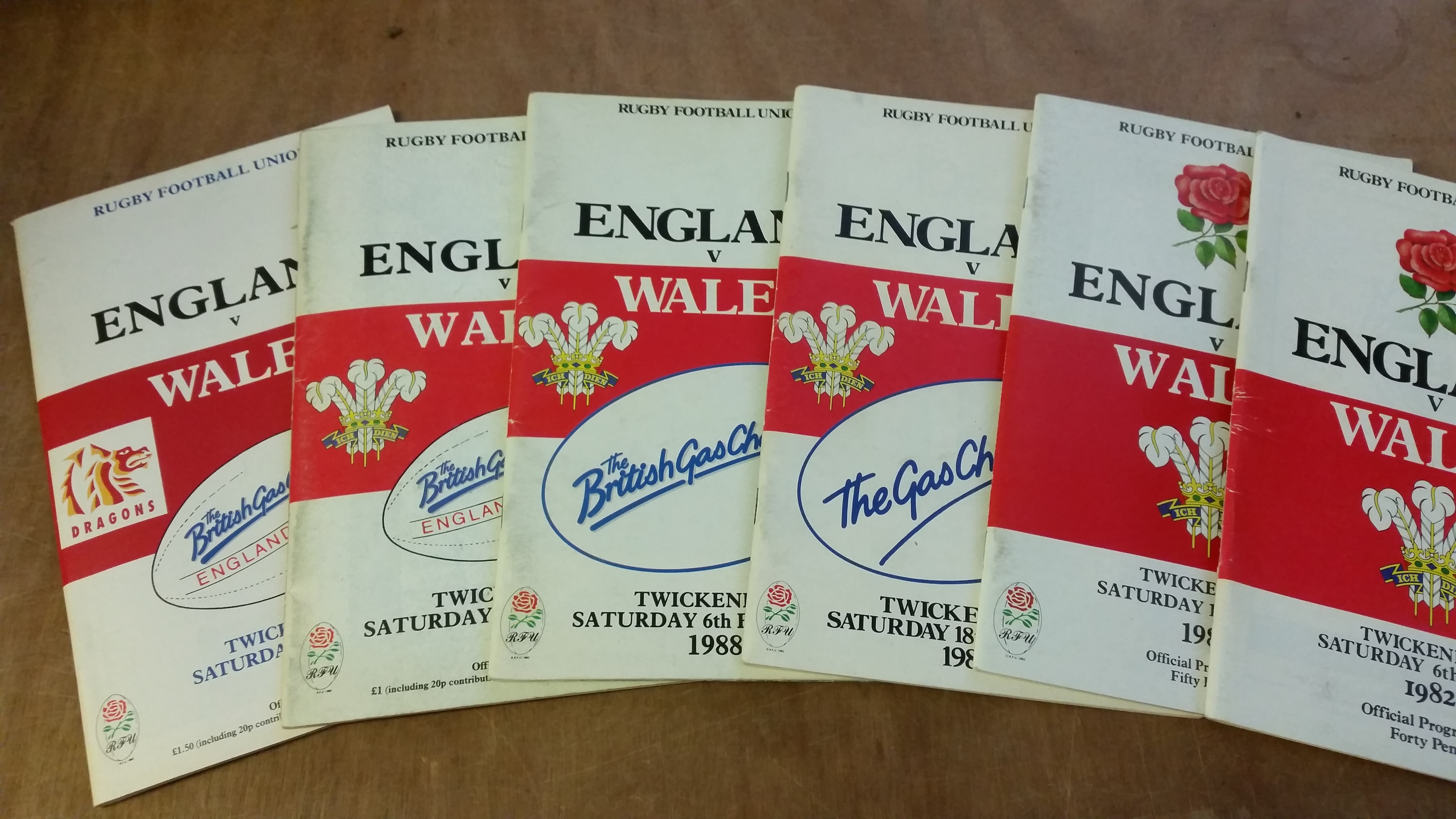 RUGBY UNION, programmes for England v Wales, 1956-2016, missing five issues, G to EX, 26*