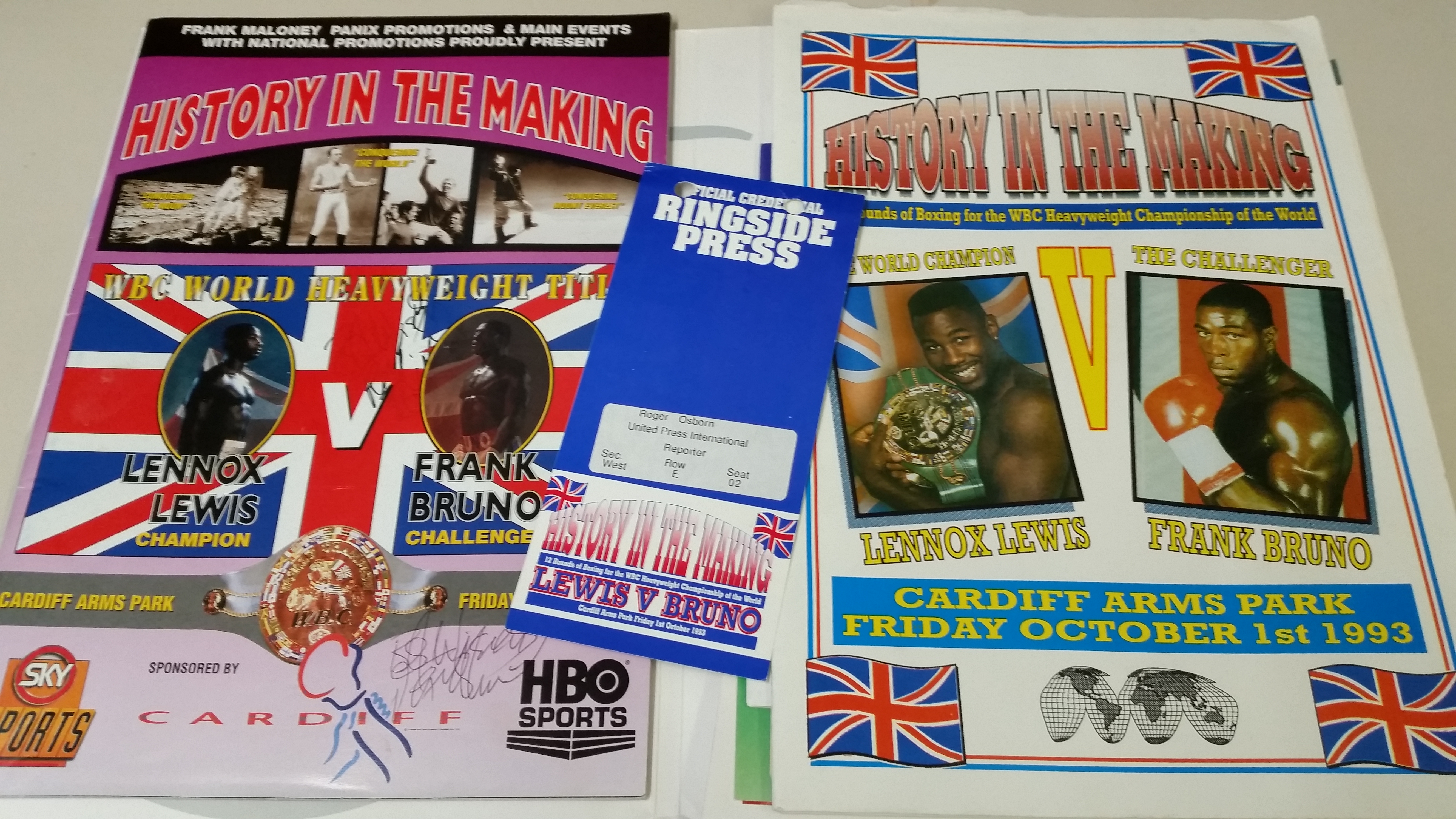BOXING, Frank Bruno selection, inc. v Oliver McCall (1995), programme (signed to cover by Bruno), - Image 2 of 2