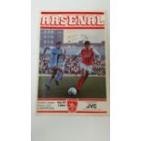 FOOTBALL, programme, Arsenal v Liverpool, 9th Jan 1982 postponed match, VG to EX