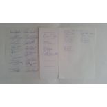 RUGBY UNION, signed white cards, multiple signed by Wales teams 1988 Triple Crown & 18/989 World Cup