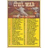 A. & B.C. GUM, Civil War News, complete, with checklist (previous pencil ticks erased), about G to