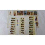 MIXED, uncut sheets, inc. Typhoo Historical Building, complete set on two cards (with production