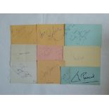 ENTERTAINMENT, signed album pages, pieces etc., inc. James Mason, Johnny Tempest, Gerry Marsden,