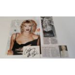 POP MUSIC, signed white card by Courtney Love, with colour 8 x 10 photo half length at the Golden