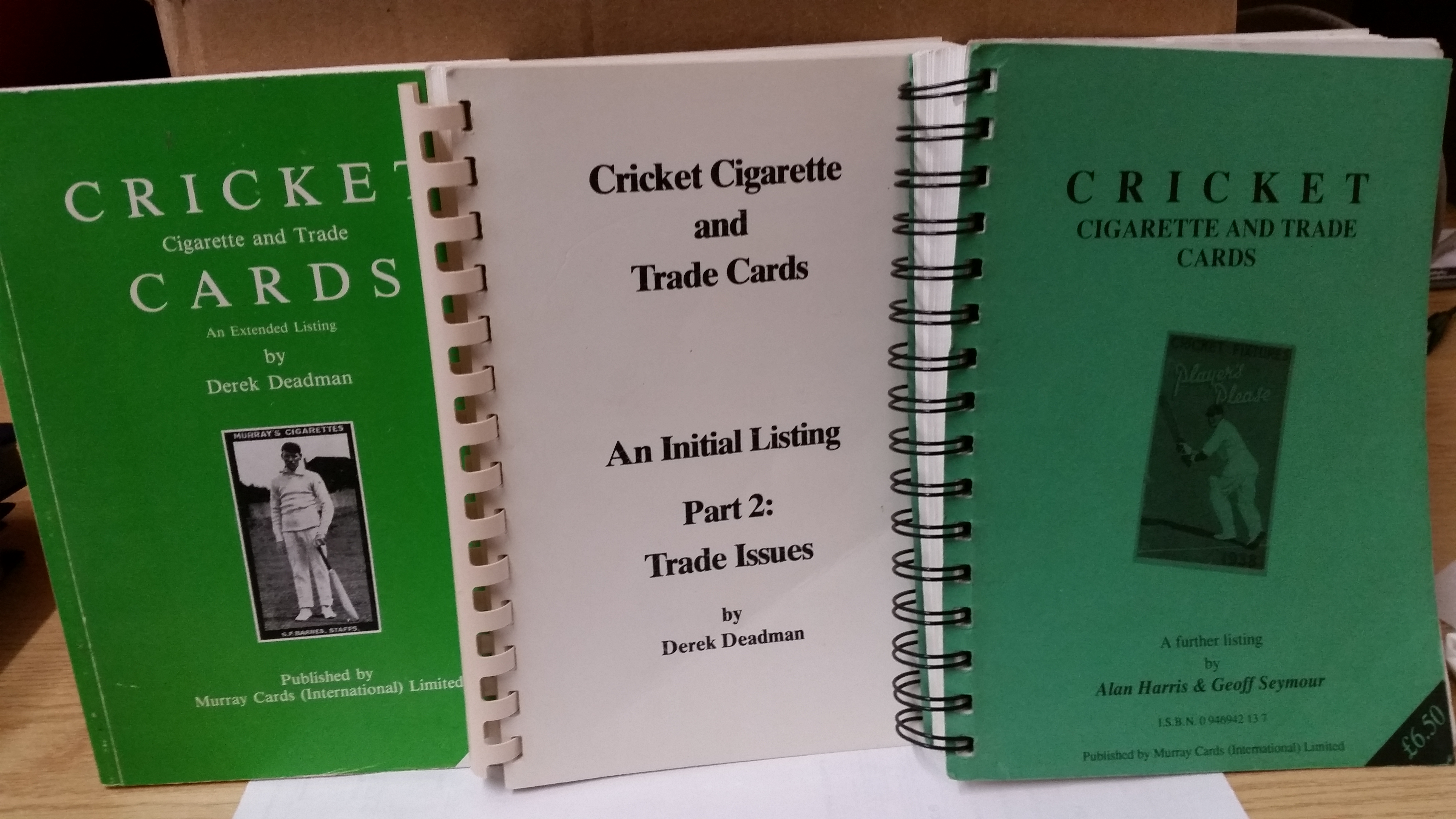 CRICKET, reference books, Cricket Cards by Deadman (with Part 2); Harris & Seymour, VG to EX, 3