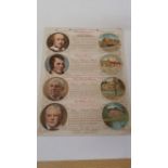 LITERATURE, calendar board, Education Frees The World, showing Shakespeare, Burns, Holmes & Scott,