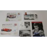 MOTOR RACING, signed commemorative covers (2) & photocards (3), inc. Sir Jackie Stewart, Hans