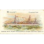 WILLS, Ships, Wills to front, green scroll backs (cream cards), G to VG, 5