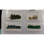 RAILWAY, complete (5+1) inc., Gallaher (2), Yorkshire Post, Doncella, Wills, in modern album, G to