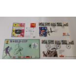 AUTOGRAPHS, signed commemorative covers, inc. Derek Underwood, Derek Randall, Cliff Richard,