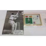 CRICKET, signed commemorative cover by Seymour Nurse, with unsigned photo showing him in action in