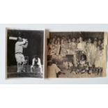 CRICKET, press photos, Australians , c.1955, showing Hassett, batting, in group of women
