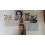 POP MUSIC, signed selection, inc. white paper, cuttings from newspapers, press photos, postcards,