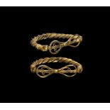 Roman Gold Hinged Bracelet with Closure