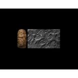 Sumerian Cylinder Seal with Contest Scene