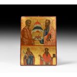 Greek Two-Part Icon Depicting Peter and Paul