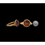 Roman Gold Ring with Animal Gemstone