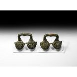 Etruscan Handle Pair with Medusa Heads