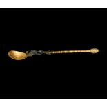 Roman Gold Liturgical Spoon with Silver Dolphin